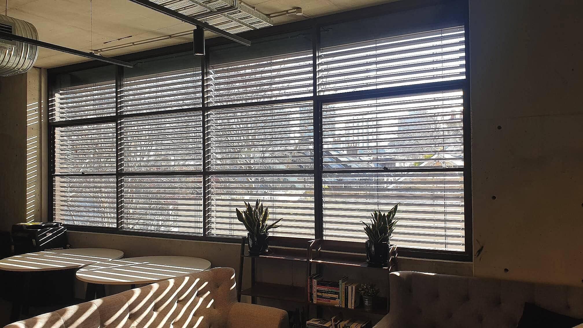 External venetian blinds on a window of a Surry Hills house