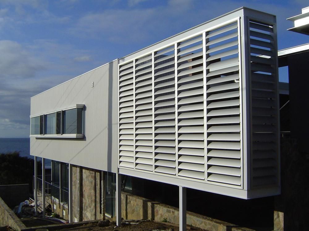 Slightly opened Elliptical Louvres installed on a residential home