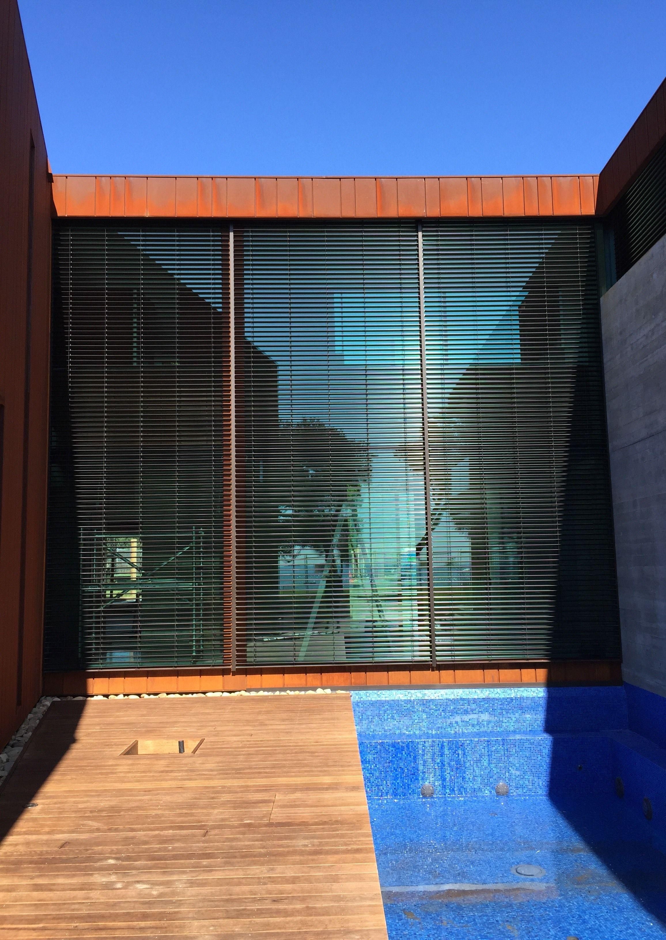 External venetian blinds installed on a house in Sorrento, Victoria